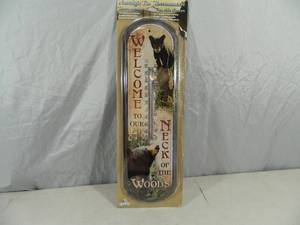 lot 82 image: New IndoorOutdoor Tin Thermometer