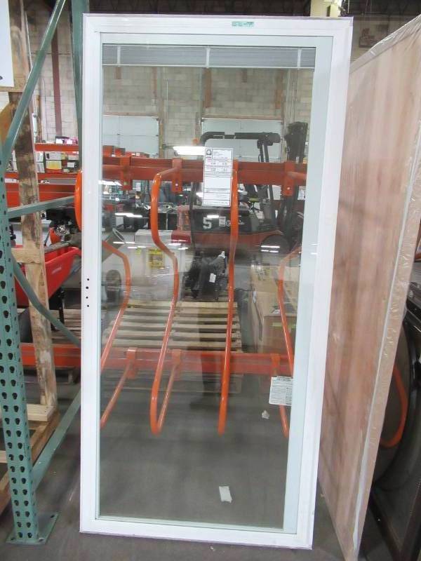 lot 617 image: Reliabilt Series 312 White Vinyl Sliding Patio Door Replacement, Approximately 36 X 77 14.
