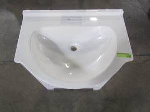 lot 210 image: Style Selections Euro 25-in White Single Sink Bathroom Vanity with White Cultured Marble Top CE29124-SS
