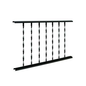 lot 607 image: (6) Village Ironsmith Classic Rail Panels, CR425, Steel with Black Powder Coat Finish 48 x 28 x 1 14.