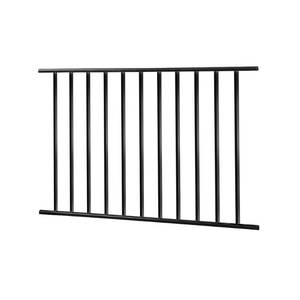 lot 608 image: (4) Village Ironsmith Metropolitan 4 ft. X 32 in. Black Steel Rail Panel, MR450.