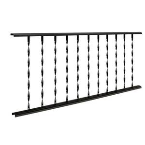lot 609 image: (4) Village Ironsmith Classic Rail Panels, CR625, Steel with Black Powder Coat Finish 72 x 28 x 1 14