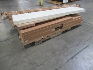 lot 106 image: WHOLESALE MIXED PALLET OF MISCELLANEOUS CABINETCLOSET PANELS, BUILDING MATERIALS AND MORE