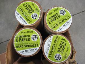 lot 847 image: 4 Rolls of Trimaco X-Paper 36 in. x 100 ft. Rolls.