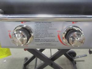 lot 318 image: Blue Rhino Razor Griddle Black and SilverPowder Coated 2-Burner Liquid Propane Gas Grill GGC2030L