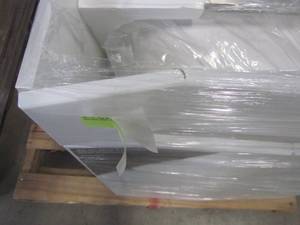 lot 324 image: Glacier Bay All-in-One 24.2 in. x 21.3 in. x 33.8 in. Stainless Steel Laundry Sink with Faucet and Storage Cabinet QL033