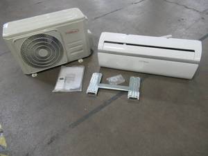 lot 10 image: Premium Ductless cooling only - premium split type air conditioner with remote, model PAC12337 - Out of Box, Missing line(s), maybe other parts.