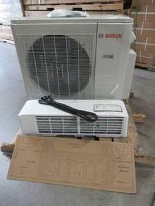 lot 12 image: Bosch Climate 5000 Energy Star 3-Zone 27,000 BTU 2.25 Ton Ductless Mini Split Air Conditioner with Heat Pump 230-Volt and Remote - Missing 2 Indoor Units and Coils.