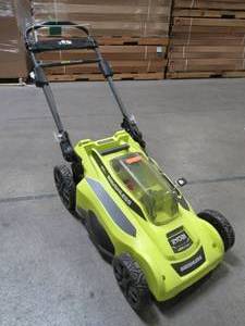 lot 21 image: Ryobi 20 in. 40-Volt Brushless Lithium-Ion Cordless Battery Walk Behind Push Lawn Mower 6.0 Ah BatteryCharger NOT Included, RY401011VNM - MISSING PLUGBAG.
