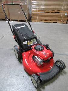 lot 22 image: Troy-Bilt 21 in. 140 cc 550ex Series Briggs & Stratton Gas Walk Behind Push Mower with 2-in-1 Cutting System, TB110 - ROPE PULLS HARD