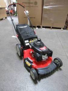 lot 23 image: TROY-BILT 21 in. 160cc GVC160 Honda Gas 3-in-1 High Rear Wheel Walk Behind Push Mower with Tri-Action Cutting System, TB160 - PULL ROPE WILL NOT RETRACT.
