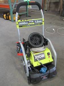 lot 37 image: Ryobi 2,000-PSI 1.2-GPM Electric Pressure Washer, RY141900 - Missing Wand, Nozzles and Wheel Rod.