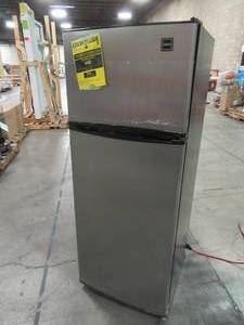 lot 44 image: RCA 7.5 cu. ft. Mini Refrigerator with Stainless Look, RFR725 - Slight Ding Bottom RH Back Corner.