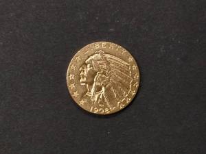 1908 Five Dollar Indian Head Gold C...
