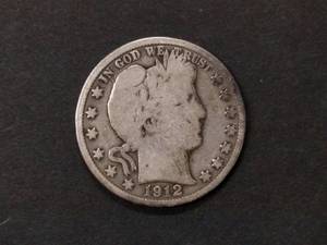 1912 Barber Silver Half Dollar...