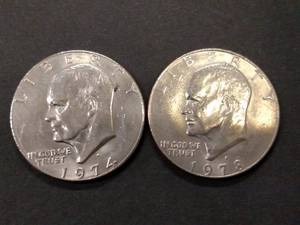 1974 D & 1978 D Eisenhower Dollars...