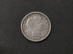 1898 Barber Silver Quarter...