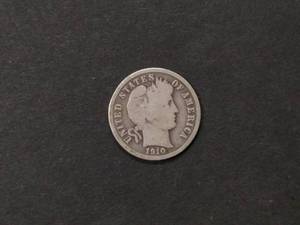 1910 Barber Silver Dime...