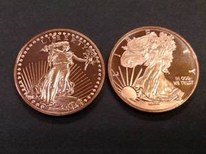 (2) One Ounce .999 Copper Coins...