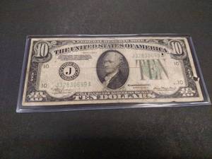 1934 A Ten Dollar Federal Reserve N...