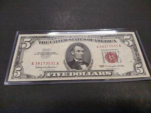 1963 Five Dollar Red Seal United St...
