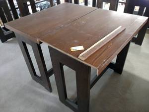 lot 31 image: (2) Red Oak Pub Tables, 50 x 30 x...