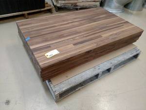 lot 46 image: (2) Black Walnut Butcher Block Oil ...