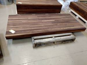 lot 49 image: Black Walnut Butcher Block Oil Rubb...