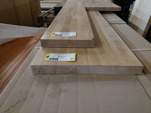 lot 91 image: Solid Maple Butch Block Top, 108 x...