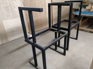 lot 150 image: (4) Steel Table Bases, 34x24x28, Pa...