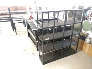 lot 151 image: (3) Steel Shelf Units with Panels t...