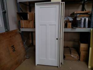 lot 318 image: Framed & Primed Door, 30x80 LH...