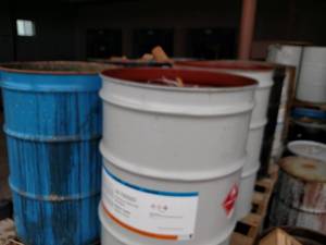 lot 435 image: (6) Open Top Steel Drums with Asst...