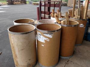 lot 438 image: (7) Cardboard Drums with Asstd Woo...