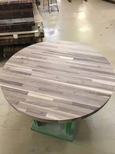 lot 58A image: Black Walnut Butcher Block Table To...
