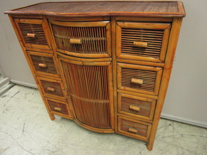 lot 507 image: RATTAN SIDEBOARD