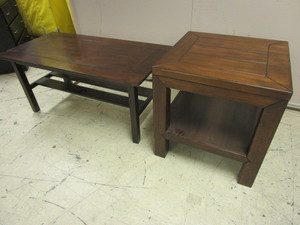 lot 520 image: ASHLEY FURNITURE SQUARE END TABLE AND COFFEE TABLE