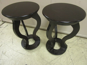 lot 525 image: DECORATIVE SOLID WOOD END TABLES