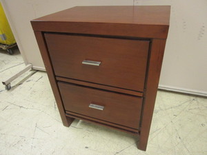 lot 527 image: BEDSIDE TABLE WITH TWO DRAWERS