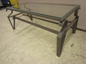 lot 538 image: GLASS-TOP COFFEE TABLE