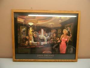 JAVE DREAMS BY CHRIS CONSANI - PROFESSIONALLY FRAMED PIECE - VERY NICE - APPROX 35 BY 27 - SEE PICTURES
