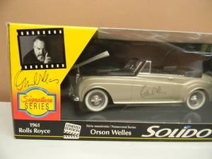 SOLIDO - ORSON WELLES 1961 ROLLS ROYCE 118 SCALE DIE CAST SIGNATURE SERIES - AWESOME PIECE - NEW IN BOX - SEE PICTURES