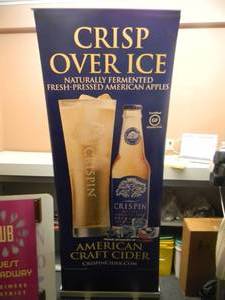 CRISPIN - Retractable display banner stand  easy to set up and take down OR CAN BE HUNG - LARGE VERY COOL APPROX 30 X 80 - SEE PICTURES