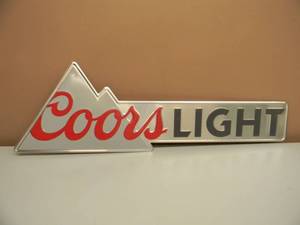 COORS LIGHT TIN BAR SIGN - APPROX 34 BY 11 - SEE PICTURES