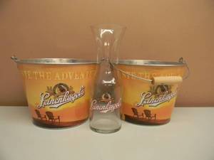 2 LEINENKUGELS TASTE THE ADVENTURE BEER BUCKETS & LEINENKUGELS CRAFT - SEE PICTURES