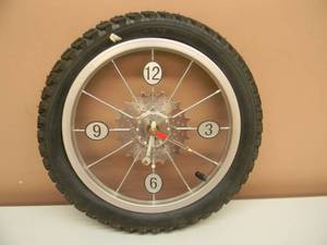 VINTAGE BIKE TIRE SHOP CLOCK - BATTERY OPERATED - APPROX 14 - SEE PICTURES