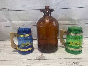 lot 20 image: Antique Hilex Jug & 2 Valley Fair Glasses