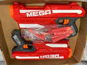 lot 106 image: Lot of 2 Nerf Magnus MEGA Guns & Darts