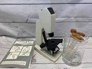 lot 109 image: Microscope & Test Tubes