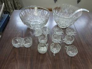 lot 36 image: 2-Punch Bowls & Punch Cups